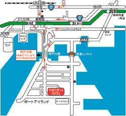 ポートピアホテルの地図